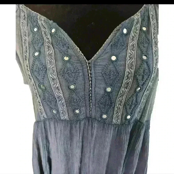 Free People Womens La Mamounia Boho Embroidered Midi Dress S - Picture 7 of 15